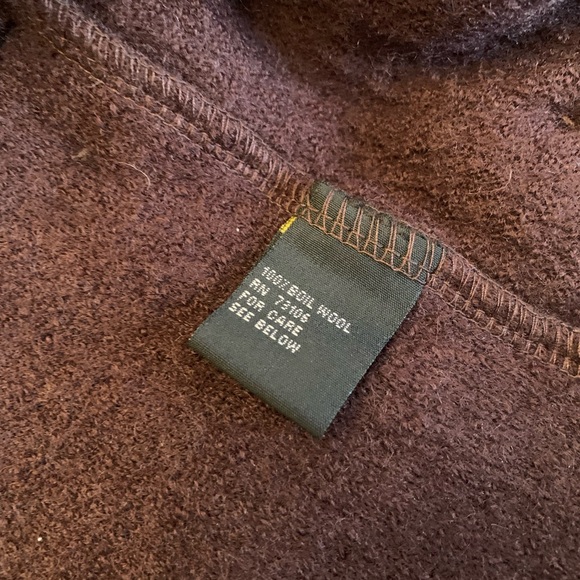 VTG Michael Simon Brown Shrug Cardigan Sweater Short Sleeve Artsy 3d Floral Wool - Picture 10 of 10